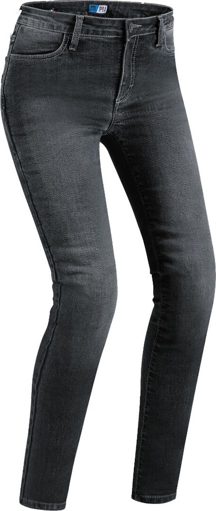 PMJ Skinny Damen Motorradjeans, schwarze waschung, 25