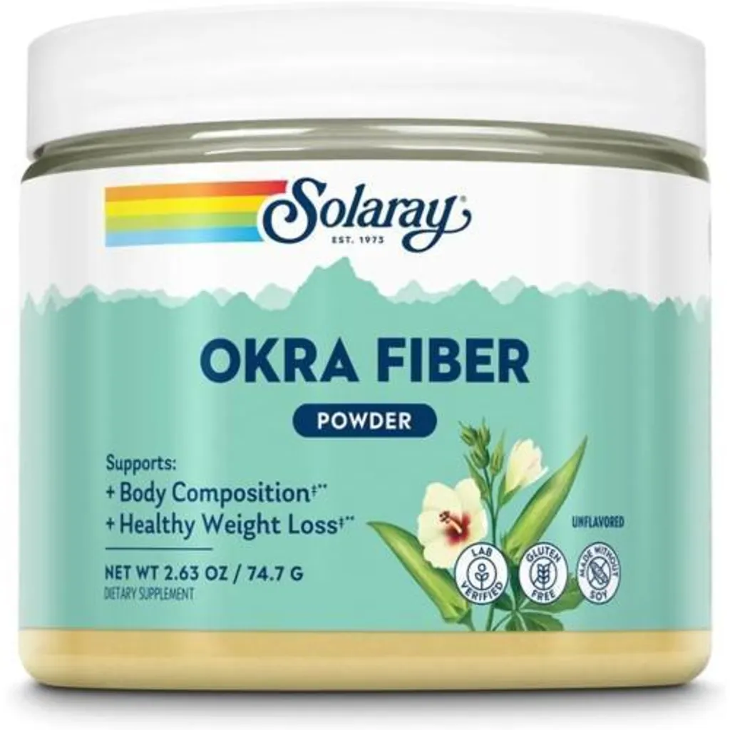 Fibre de Gombo Solaray en Poudre 74,7 g - Soutien Digestif Naturel