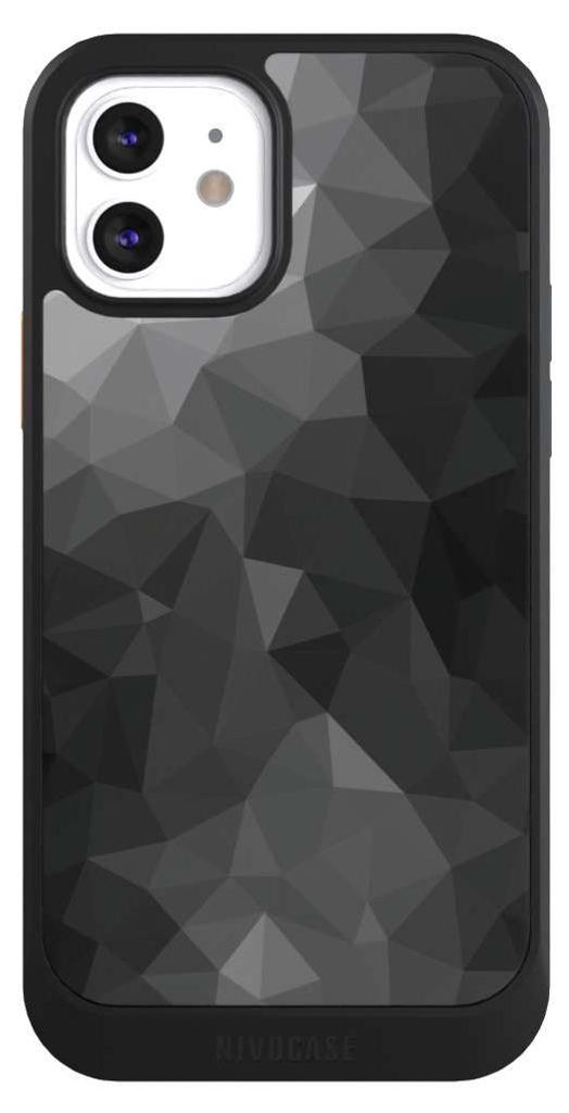 NIVOCASE Hülle für Apple iPhone 12 Handyhülle NIVOcore Case Schwarz Mosaik Muster Tarnmuster