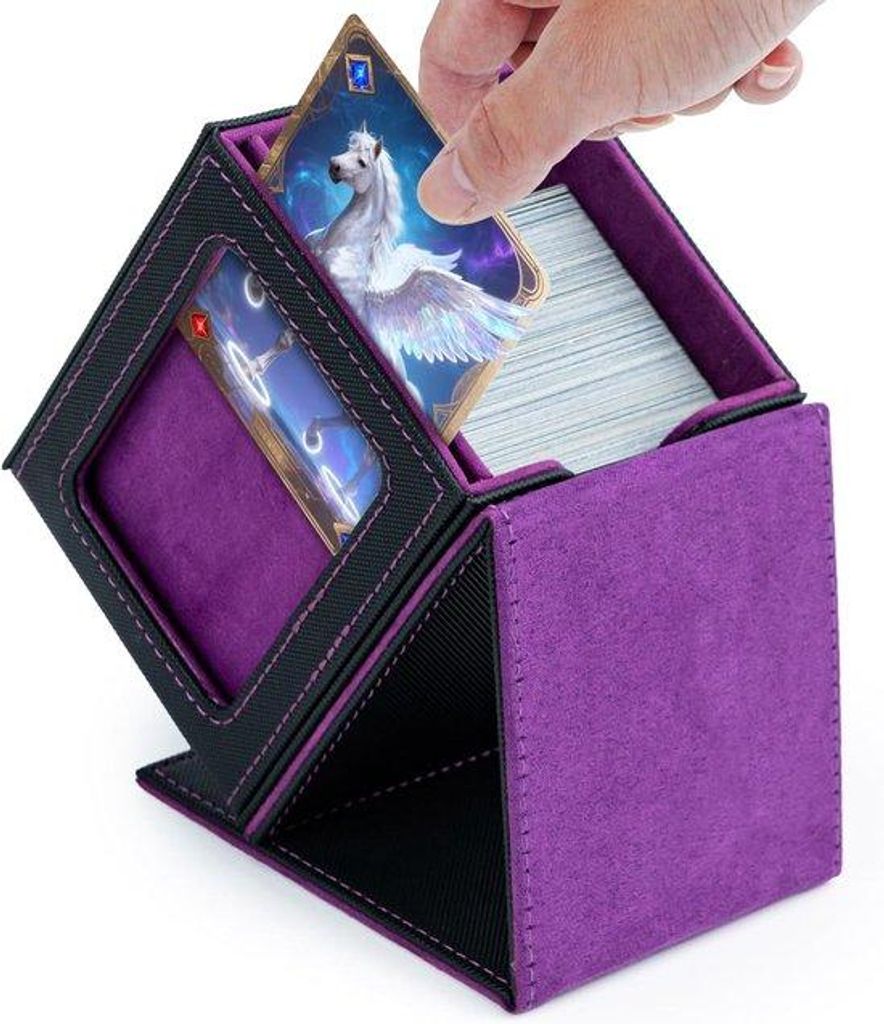 Sammlerbox für Magic Gathering, Kunstleder, magnetische Kaft, für über 100 Karten, Kompatibel mit Toploader