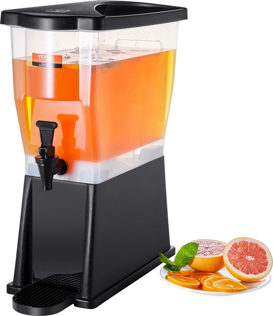 Getränkespender, 11 L Wasserspender Getränkespender für Partys, Saftspender aus Kunststoff mit Standhahndeckel, Eistee-Limonadensaft-Wasserspend...