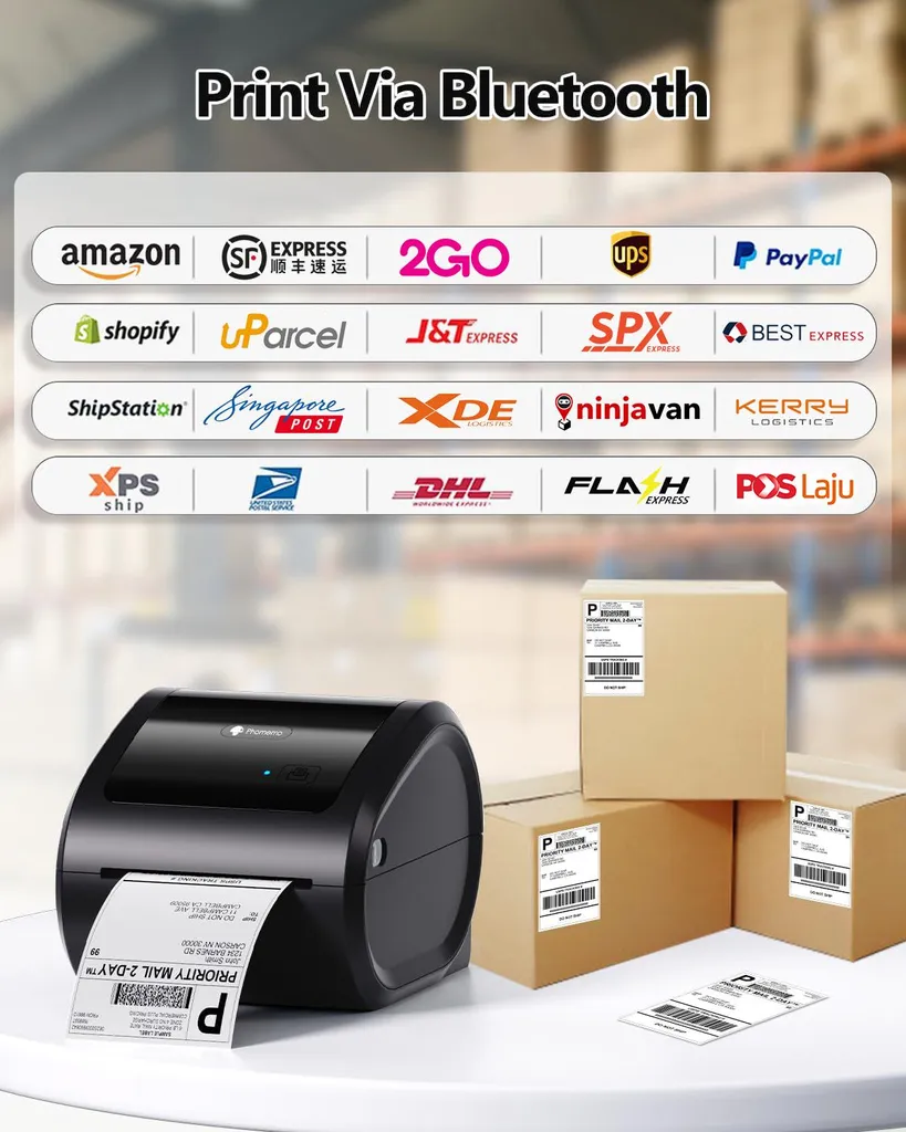 Imprimante de Codes-Barres Bluetooth Phomemo D520BT Sans Encre et Rapide - 7