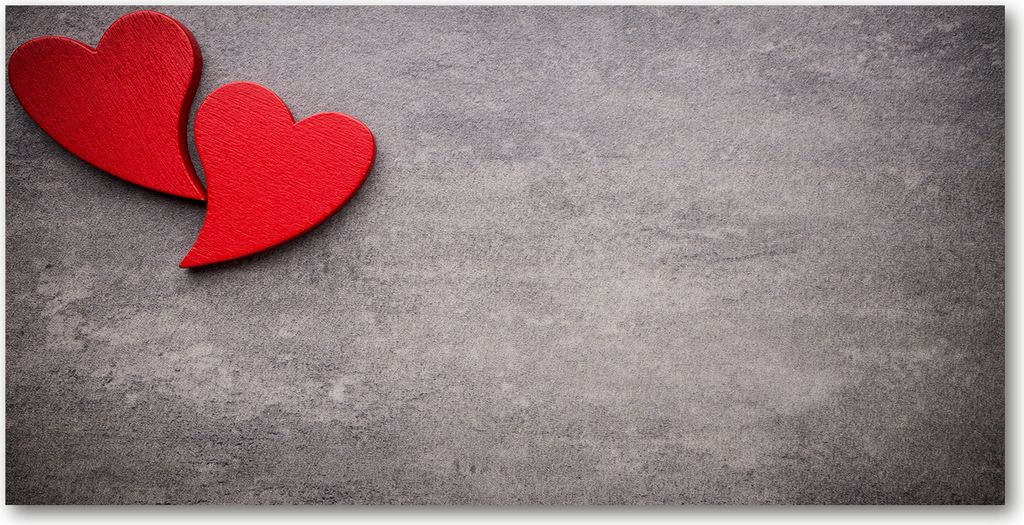 Tulup Leinwandbild - 120x60 cm - Wandkunst - Drucke auf Leinwand - Leinwanddruck - Kunst: modern & klassisch - Rot - Rote Herzen