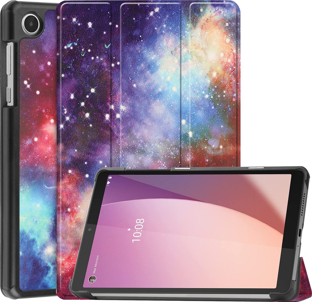 Case2go - Hülle kompatibel mit Lenovo Tab M8 4th Gen (8 Inch) - Tablet-Hüllen Kunstleder Tablet Case Schutzhülle - Galaxis