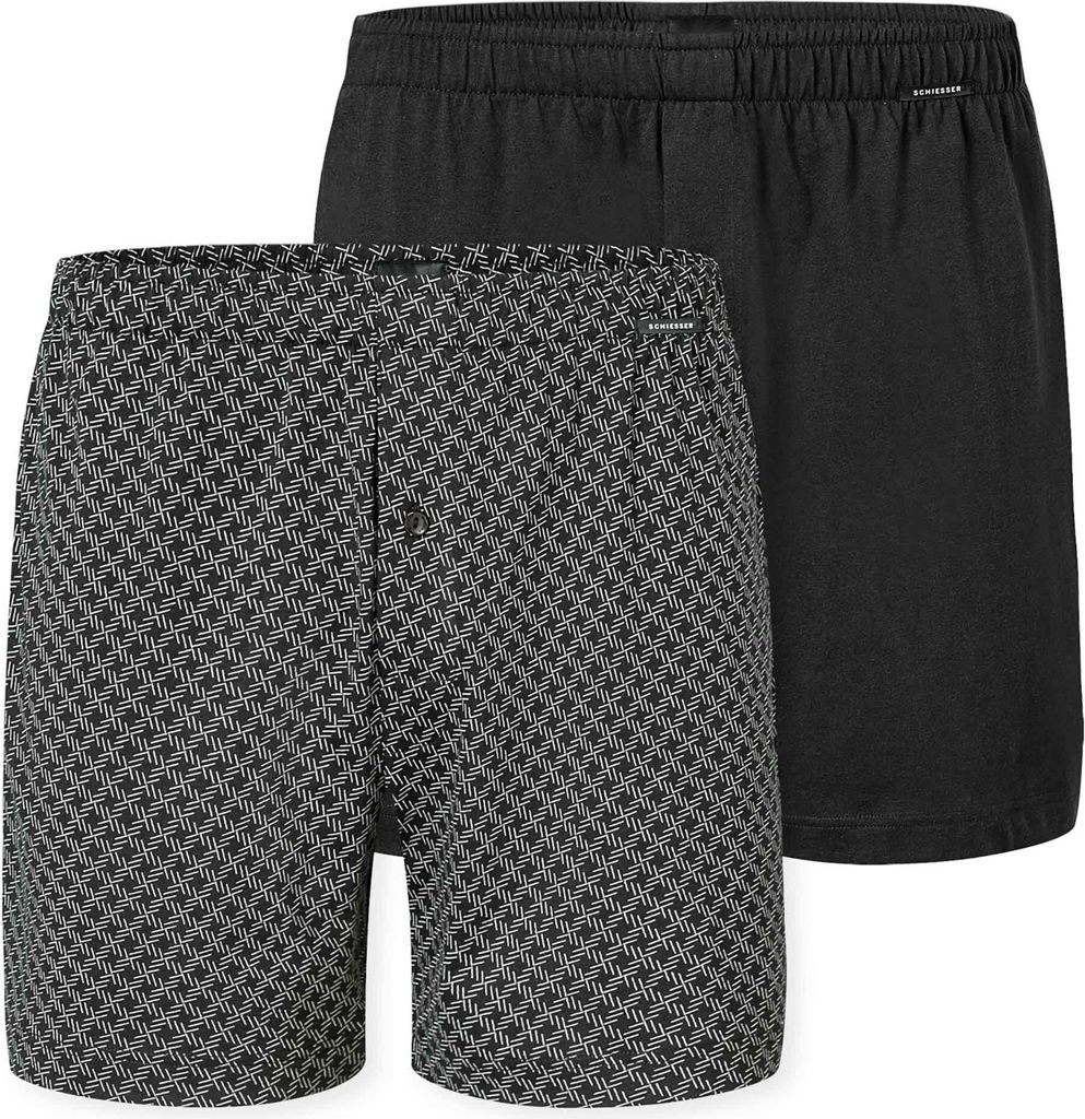 Schiesser 2 Pezzi Boxer Uomo, Multipack - Mutande A Pantaloncino Con Vestibilità Avvolgente - 2