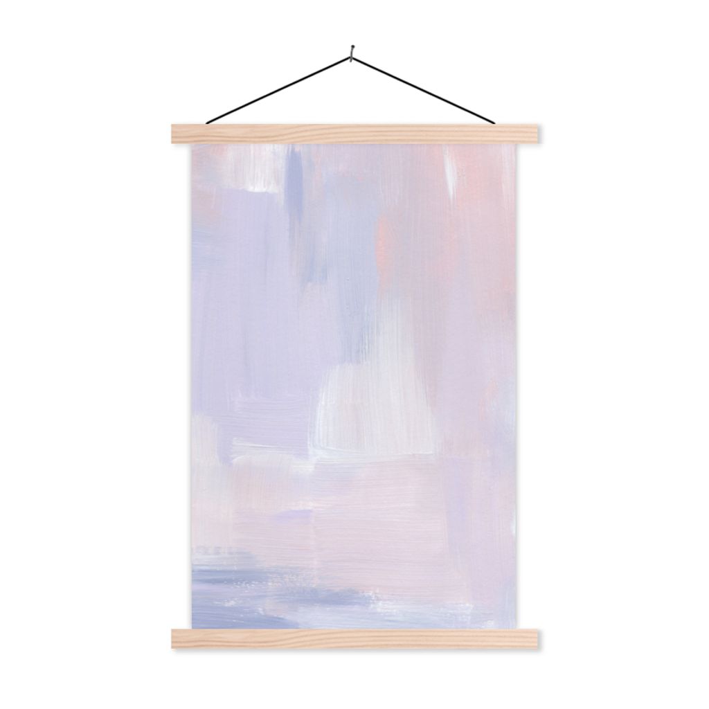 MuchoWow Textilposter Pastell - Farbe - Gestaltung 40x60 cm mit holzfarbenen Rahmen - Poster