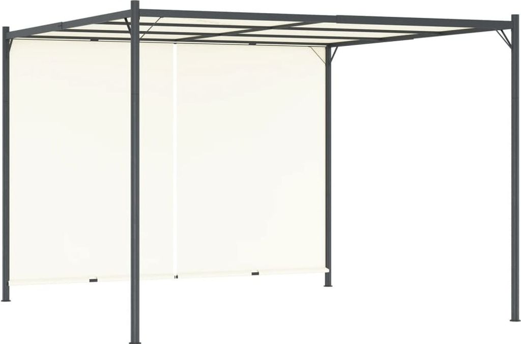 Ankonbej Pergola mit Verstellbarem Dach Cremeweiß 3x3 m Stahl