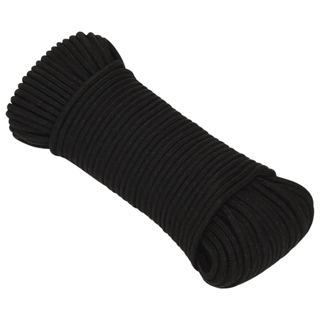 Cordage de sécurité 5 mm pour travaux et chantiers 250 m polyester noir