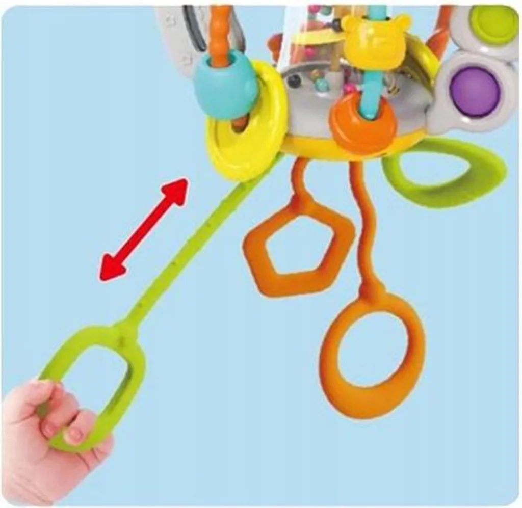 Jouet Sensoriel Bébé Silicone - Corde à Tirer et Boutons Multi-Texture - 7