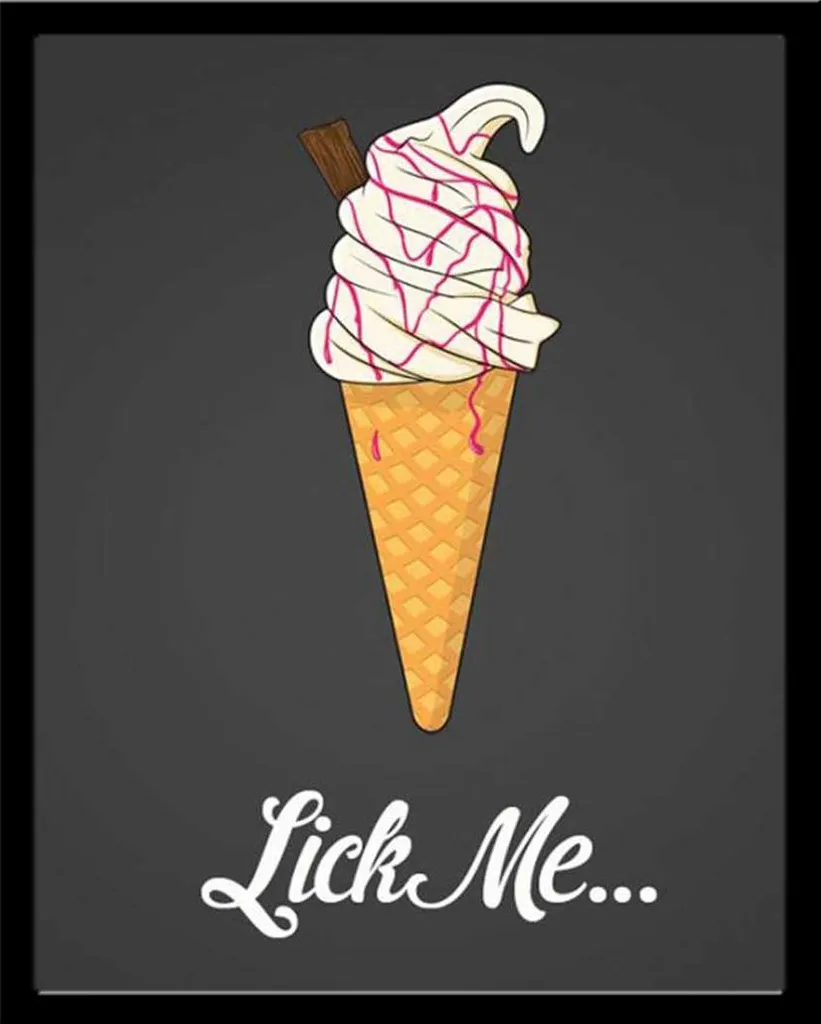 Mini-Poster Lick Me con Cornice Shinsuke Shinsuke® MDF Nero 40x50