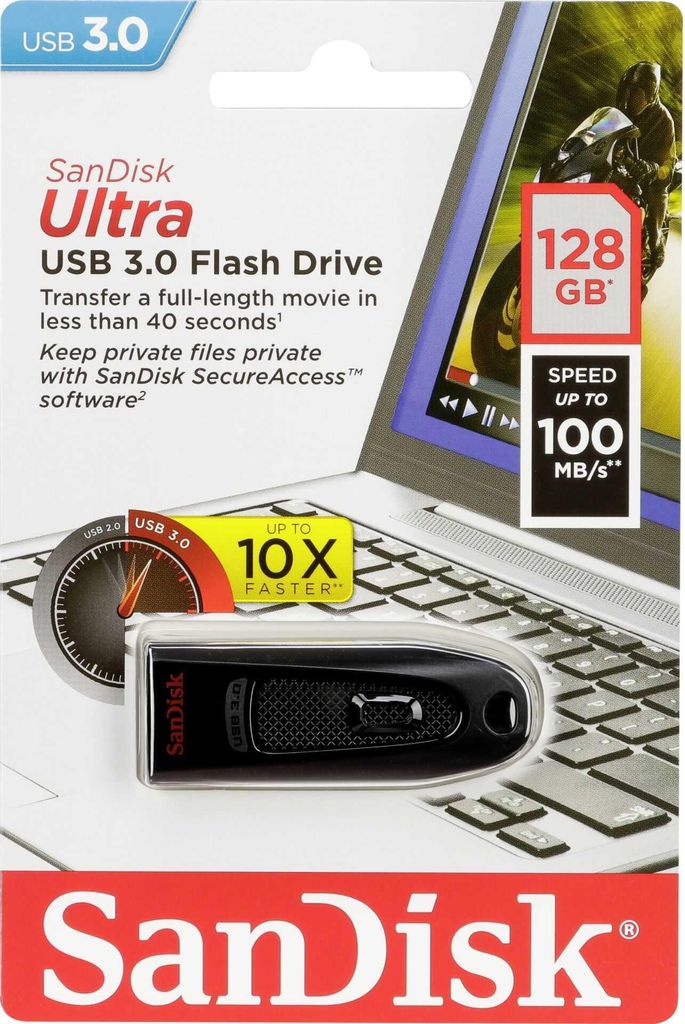 SanDisk 124109, 128 GB, USB Typu-A, 3.2 Gen 1 (3.1 Gen 1), Zdjęcie produktu 