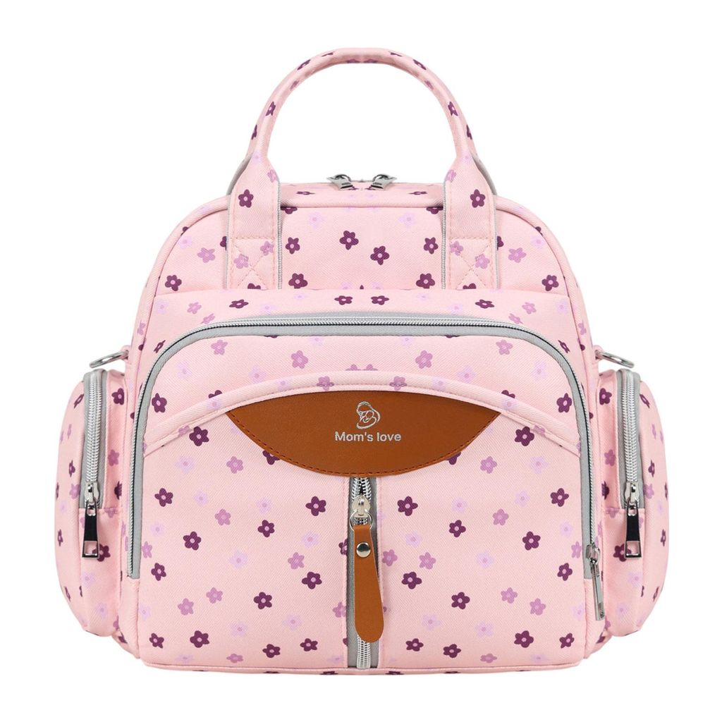 Wickelrucksack Multifunktionaler Baby Wickeltasche, Babytasche Mit Isolierfach, Rosa