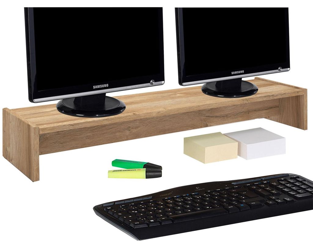 Monitorständer ZOOM, Wildeiche – Bildschirmerhöhung 100cm Produktbild 