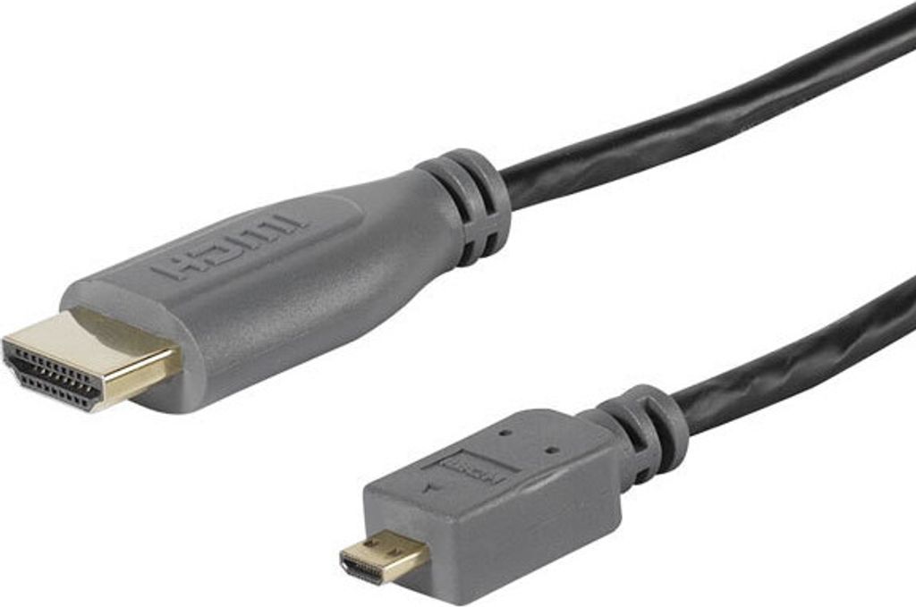Micro High Speed HDMI Kabel mit Ethernet 1,5 m grau (45267)