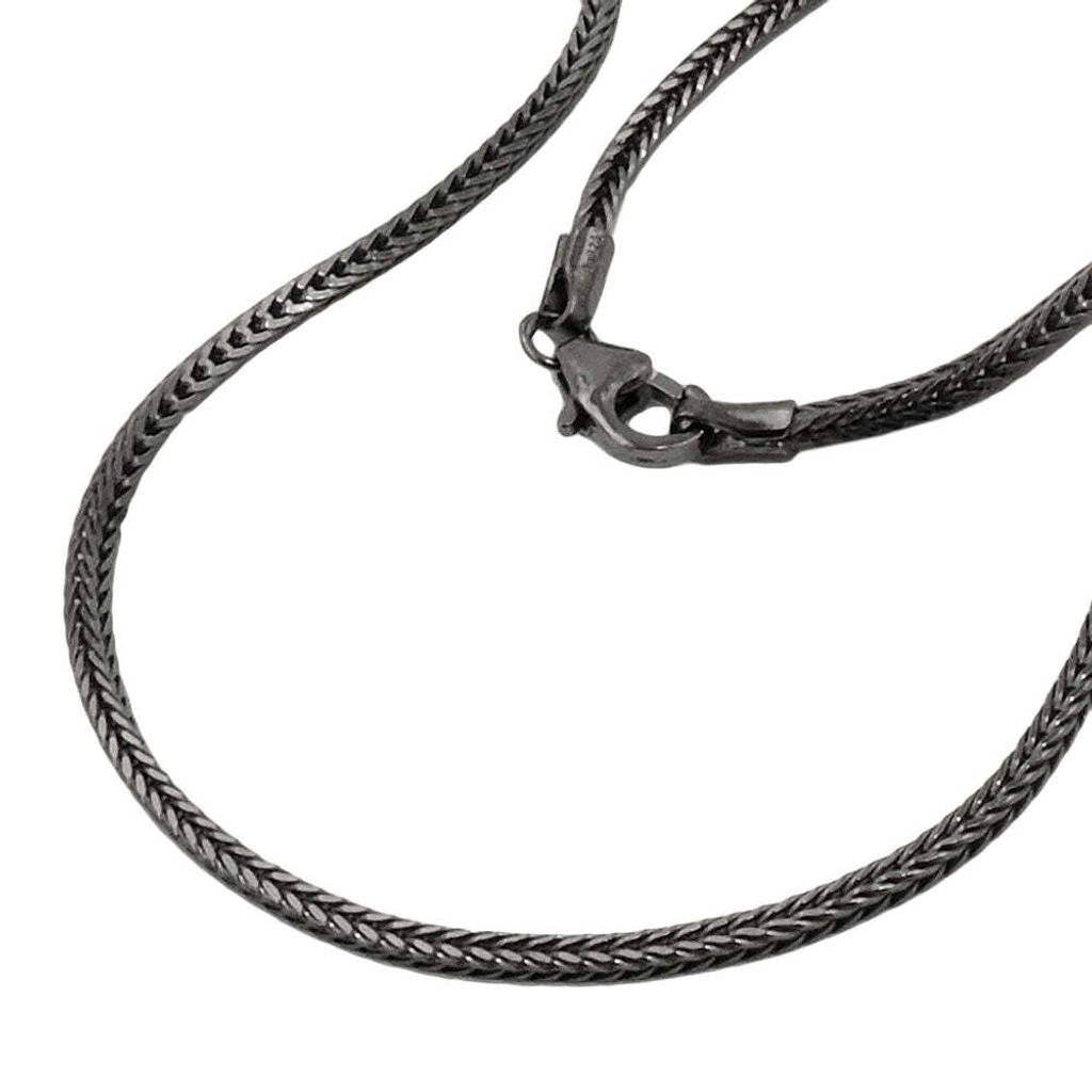 Kette 15mm Fuchsschwanzkette rhodiniert Silber 925 42cm Produktbild 
