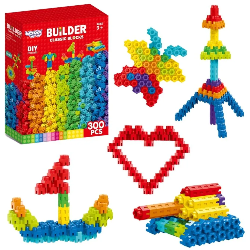 Jeu de construction de 300 briques colorées Woopie pour filles et garçons