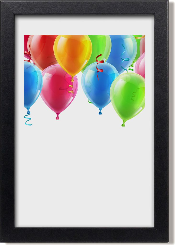 Bild 20x30 MDF-Rahmen, Wandkunst Bunte Luftballons Produktbild 