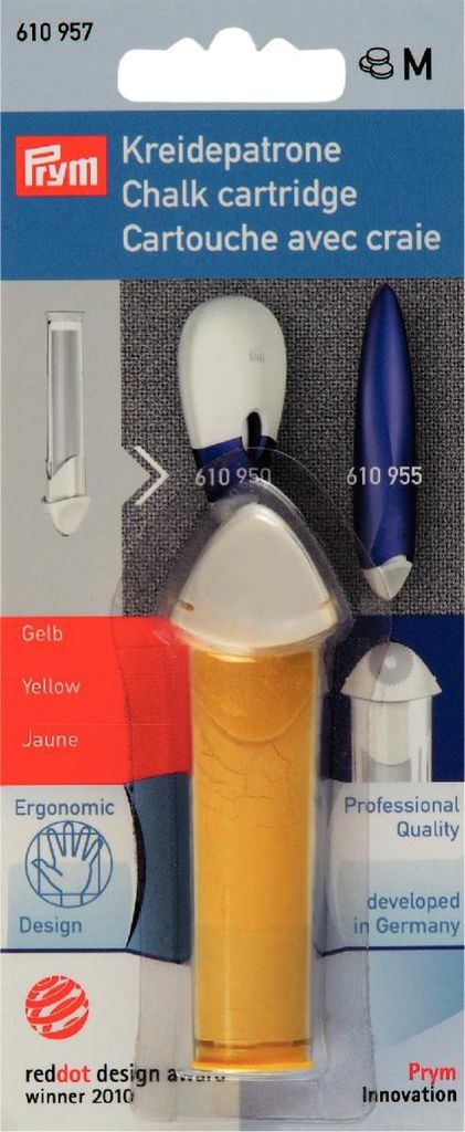Prym 610957, Kreidenkartusche, Gelb, Gelb, Metall, Produktbild 