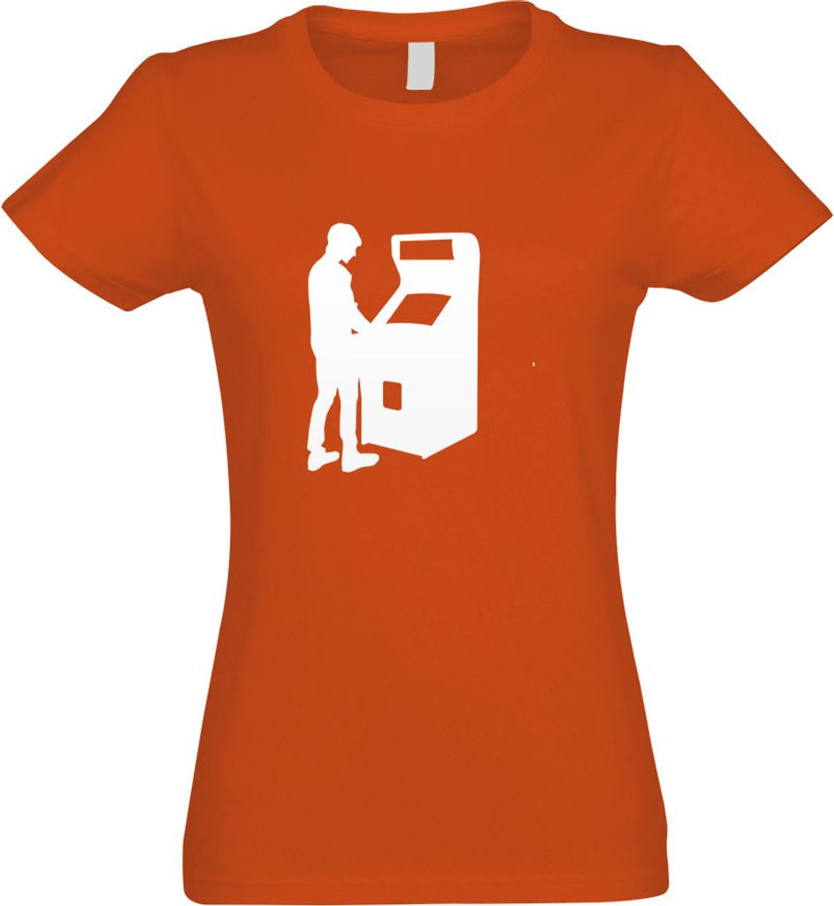 Kiwistar - T-Shirt tailliert - Damen - orange - Spielautomat Zocker Gamer - mit Motiv Bedruckt - Funshirt Design - Sport - Freizeit - Damen - XXL