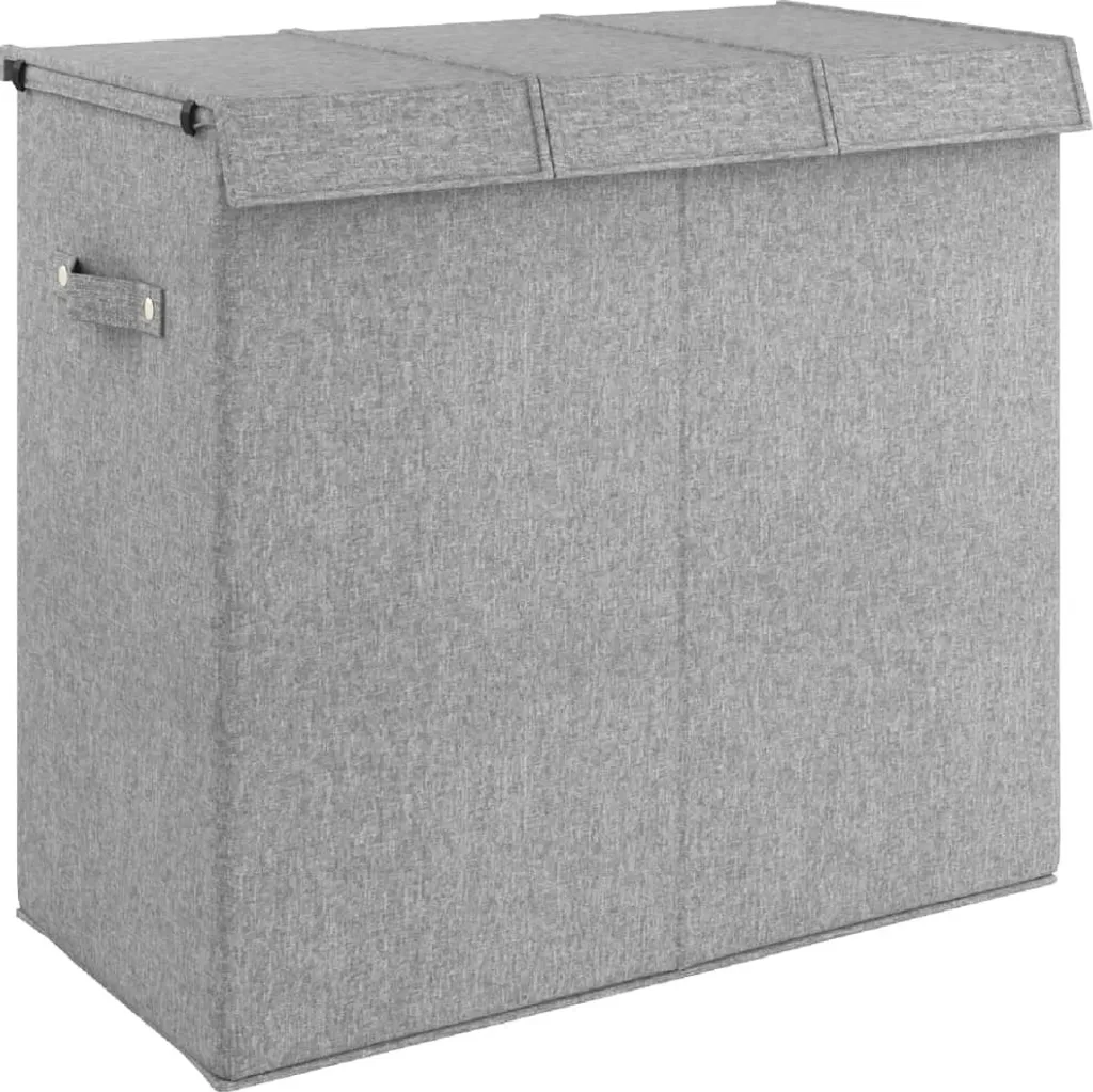 Cesto Biancheria vidaXL Grigio Finto Lino 64.5 cm | Design Pieghevole