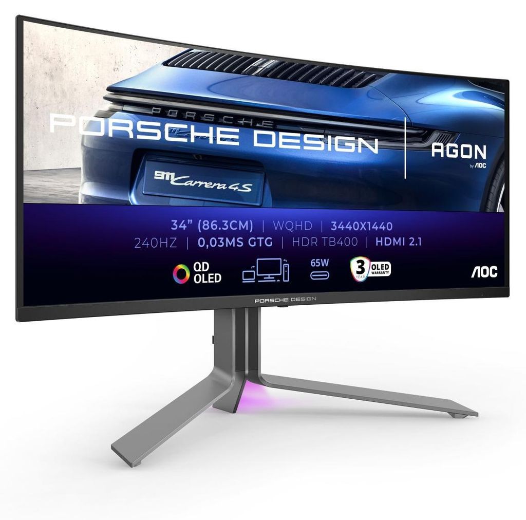 AOC Porsche PD34, 86,4 cm (34"), 3440 x 1440 px, Wide Quad Obrázek produktu 
