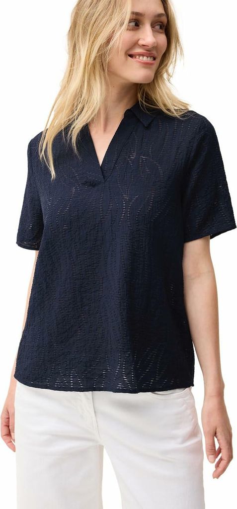 CECIL Blusenshirt 'Blusenshirt mit Struktur', B345828, urban navy blue, Gr. S