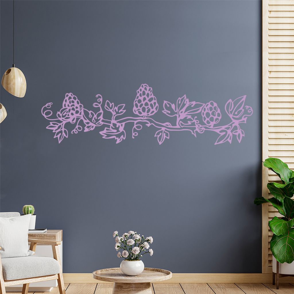 Strauch - Ranken Wandtattoo in 6 Größen - Wandaufkleber Wall Sticker - Dekoration, Küche, Wohnzimmer, Schlafzimmer, Badezimmer