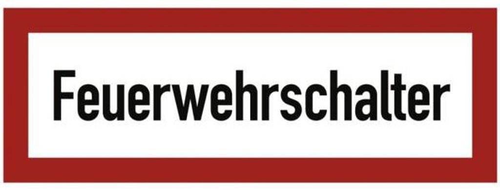 Dreifke Brandschutzschild Feuerwehrschalter, Alu, 297x105 mm, 1 Stück