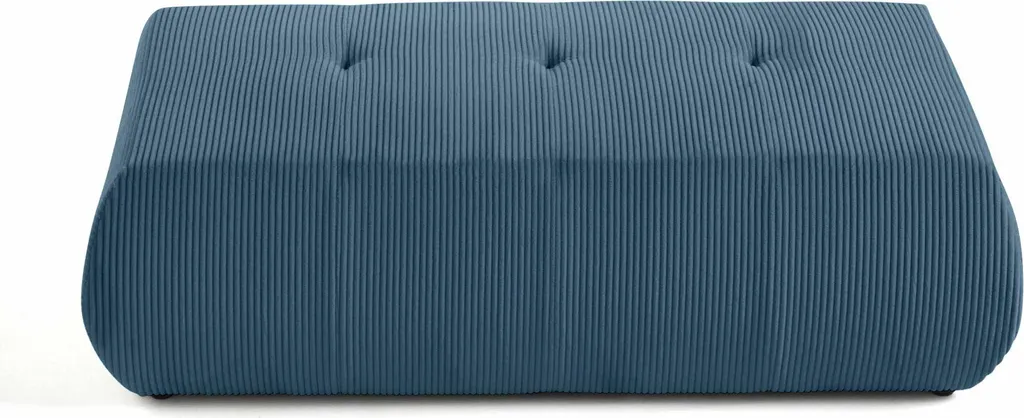 Pouf d'Appoint Onyx Bleu : Gain de Place et Confort en Velours Côtelé