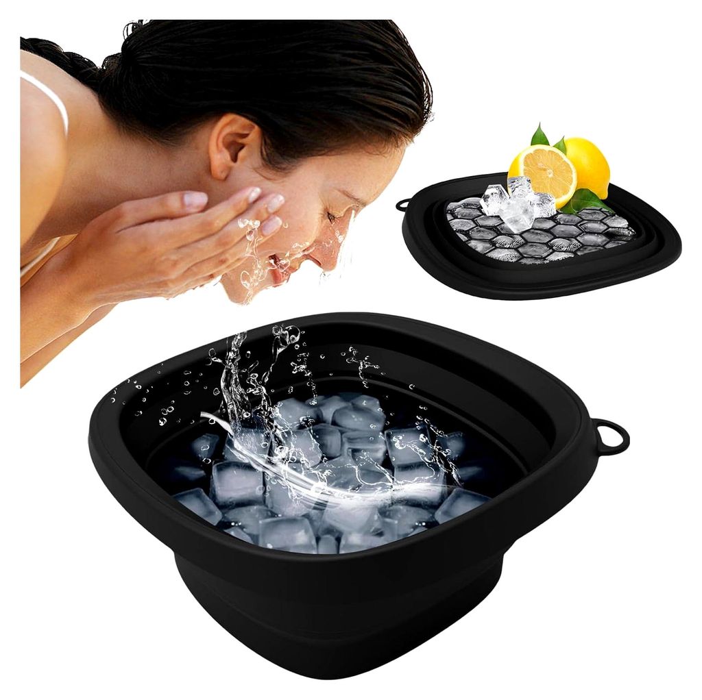Gesichts-Eisbad-Schüssel aus Silikon, Faltbares Spa-Werkzeug für Zuhause und Unterwegs