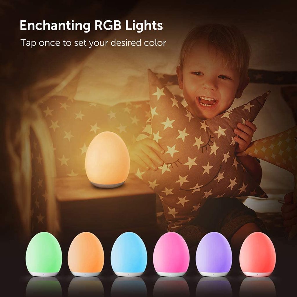 VAVA LED Nachtlicht für Kinder Wiederaufladbare USB Silikon Kinder Lampe Touch 