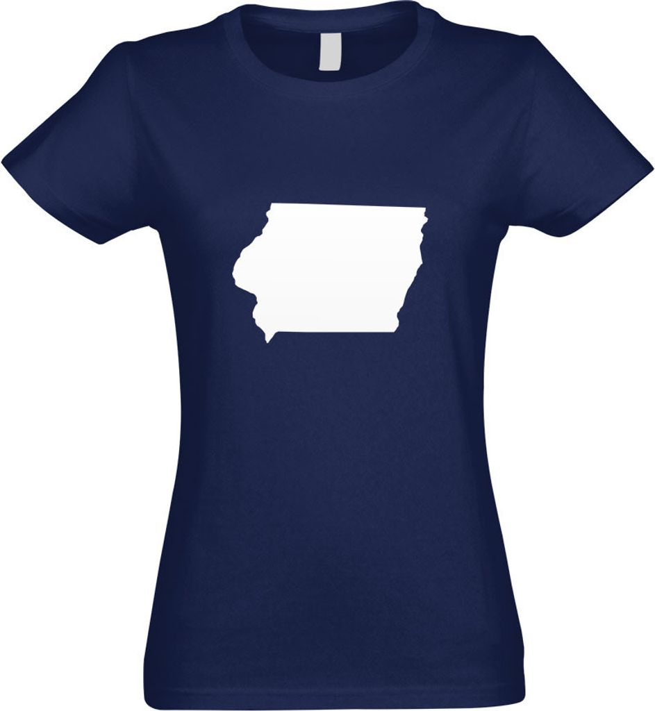Kiwistar - T-Shirt tailliert - Damen - Navy - USA - Iowa des Mooines - mit Motiv Bedruckt - Funshirt Design - Sport - Freizeit - Damen - L