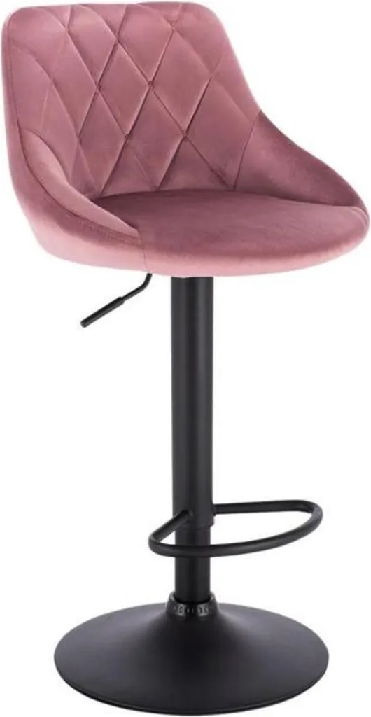 Siège de Bar Ergonomique en Velours Rose - Tabouret Réglable Design Berlo
