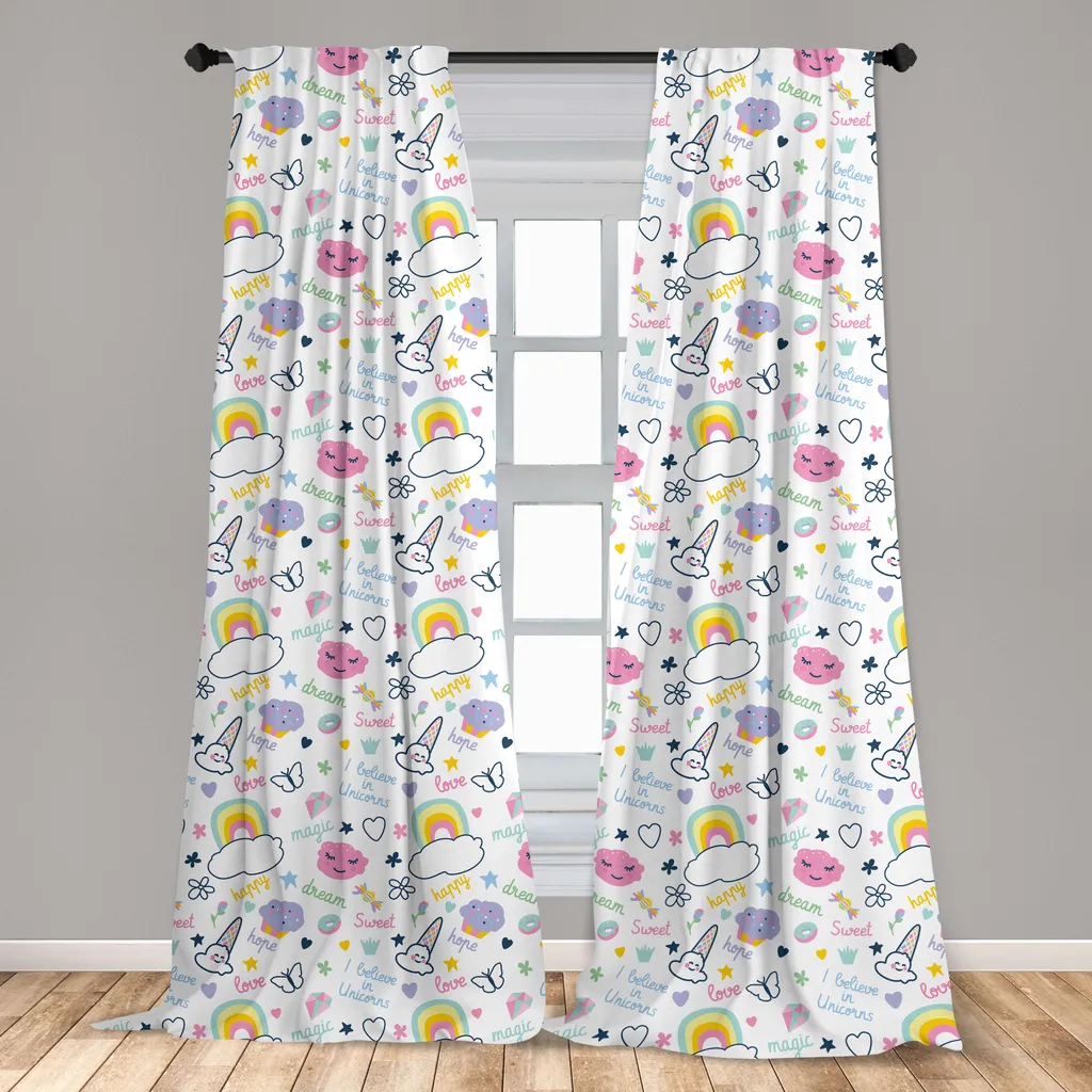Tende Arredo Kids ABAKUHAUS Magia e Unicorni Set 2 Pannelli 75x175 - 3