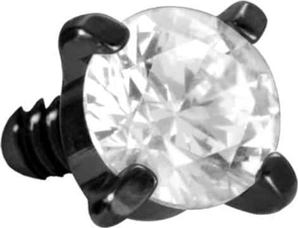 Titan Schraubaufsatz mit Außengewinde EINGEFASSTER KRISTALL Schwarz Kristallgröße: 2,5mm