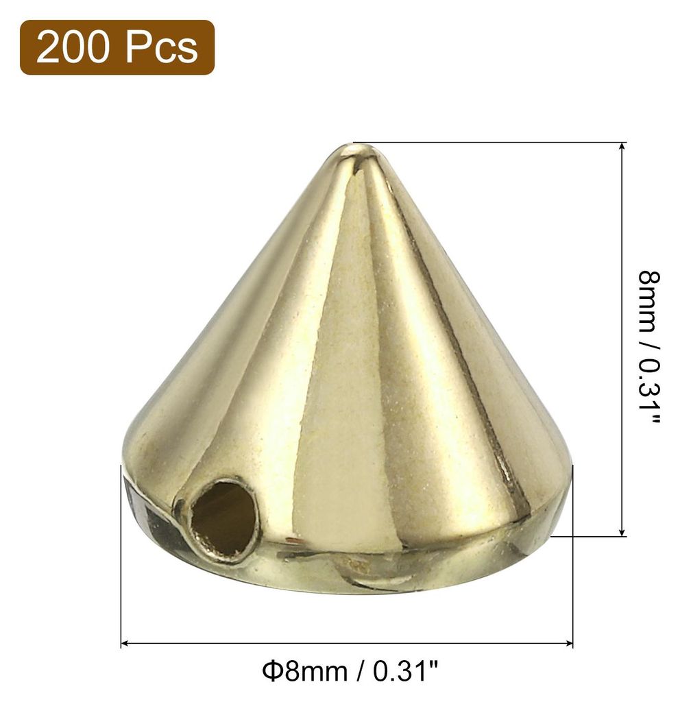 200 Stš¹ck Acryl Spike Kegel Nieten, 8x8mm Flache Rš¹ckseite zum Aufn?hen oder Aufkleben, Punk Spike Perlen fš¹r Kleidung, Schuhe, Taschenver...