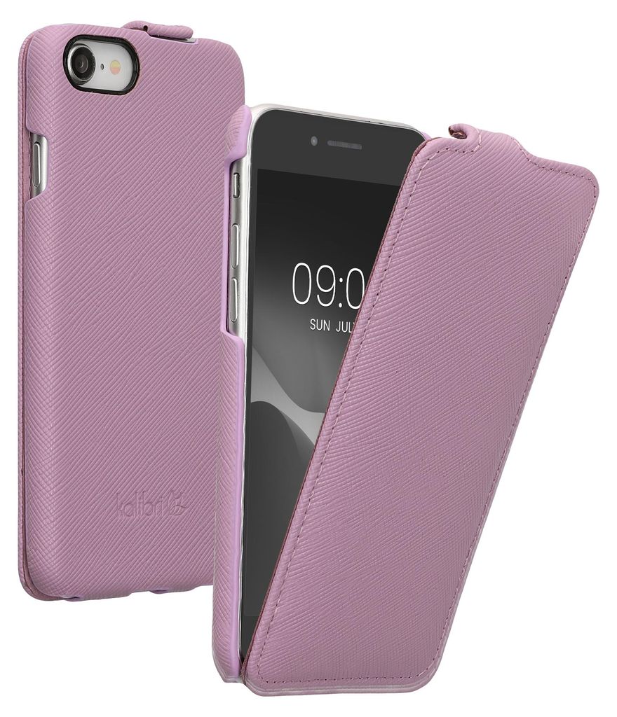 kalibri Flip Hülle Ultra Slim kompatibel mit Apple iPhone SE (2022) / iPhone SE (2020) / iPhone 8 / iPhone 7 - Leder Case Schutzhülle Tasche in M...