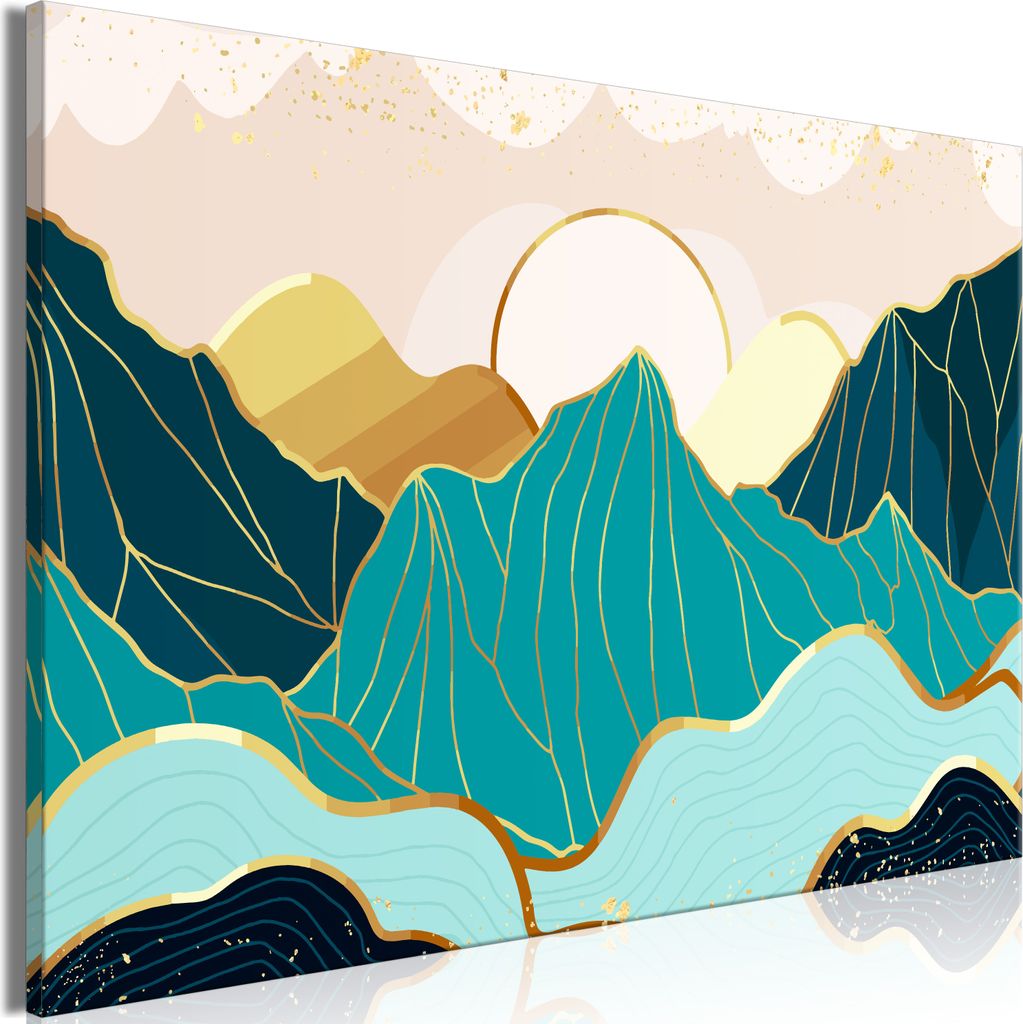 Vliesstoff Leinwandbild - Green Pastures (1 Part) Wide 90x60 cm Landschaften c-B-0637-b-a