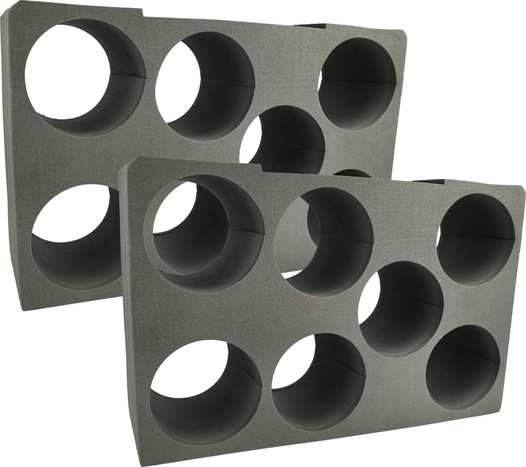 vhbw 2x Kartuschen-Einsatz kompatibel mit Bosch Sortimo L-Boxx 374 Werkzeugkoffer, Systembox - Schaumstoffeinlage für 7 Kartuschen Schwarz