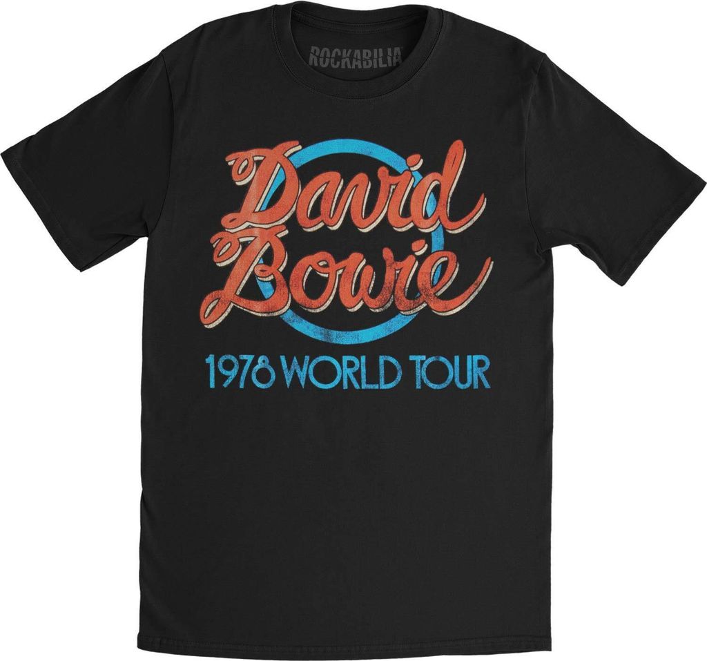 David Bowie - "1978 World Tour" T-Shirt für Herren/Damen Uni RO363 (L) (Schwarz)