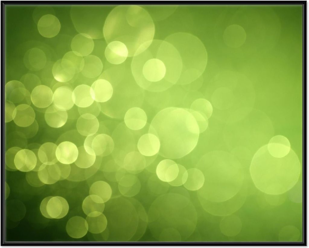 Wallario Wandbild Abstrakte grüne Kreise grüne Lichtpunkte, Größe: 40,30 x 50,30 cm, Poster mit schwarzem Aluminiumrahmen