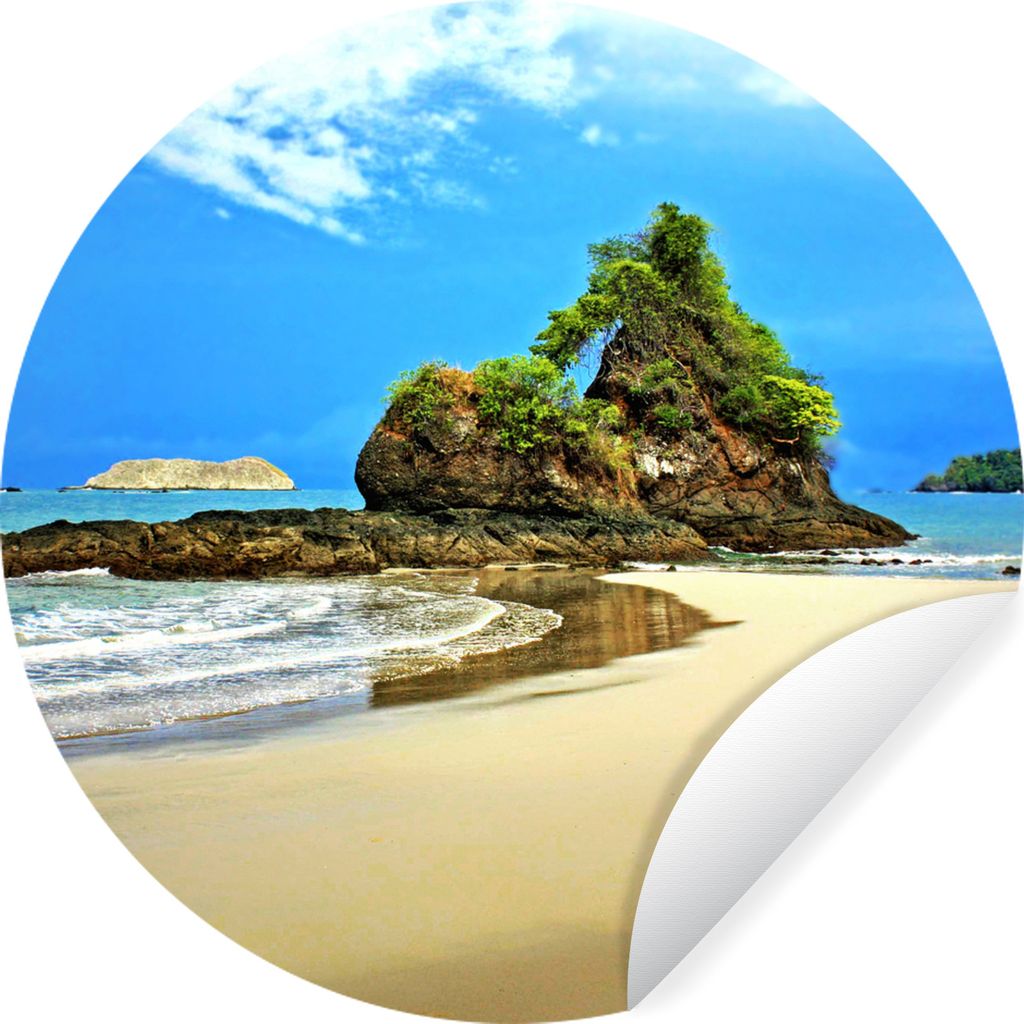 MuchoWow Runde Wandtattoo - Wandsticker Tapete Aufkleber Paradies am Strand von Costa Rica Ø 80 cm Selbstklebend und Repositionierbar - Wandaufk...
