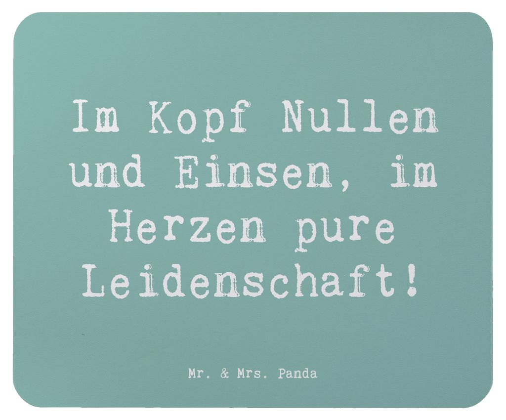 Mr. & Mrs. Panda Mousepad Spruch Programmierer Herz - Meeresbrise - Geschenk, Berufspassion, Mauspad, Mouse Pad, Kreativität, Berufsleben, IT-Beru...