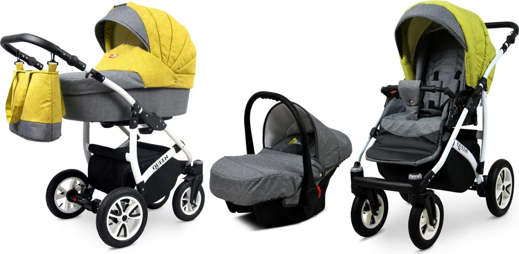 Poussette Tout Terrain BabyLux Queen 3 en 1 Jaune Ceylan pour Sorties