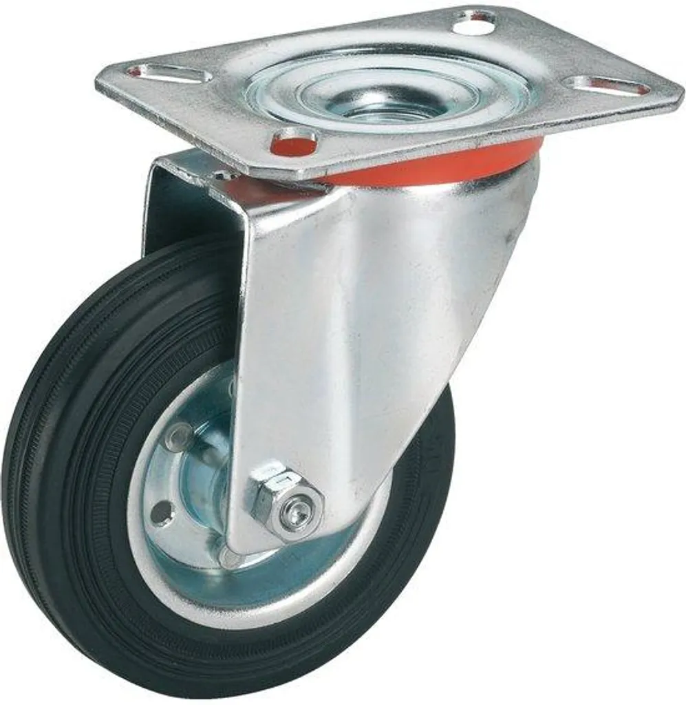 Roulette pivotante à platine 125 x 37 mm charge 100 kg série industrielle
