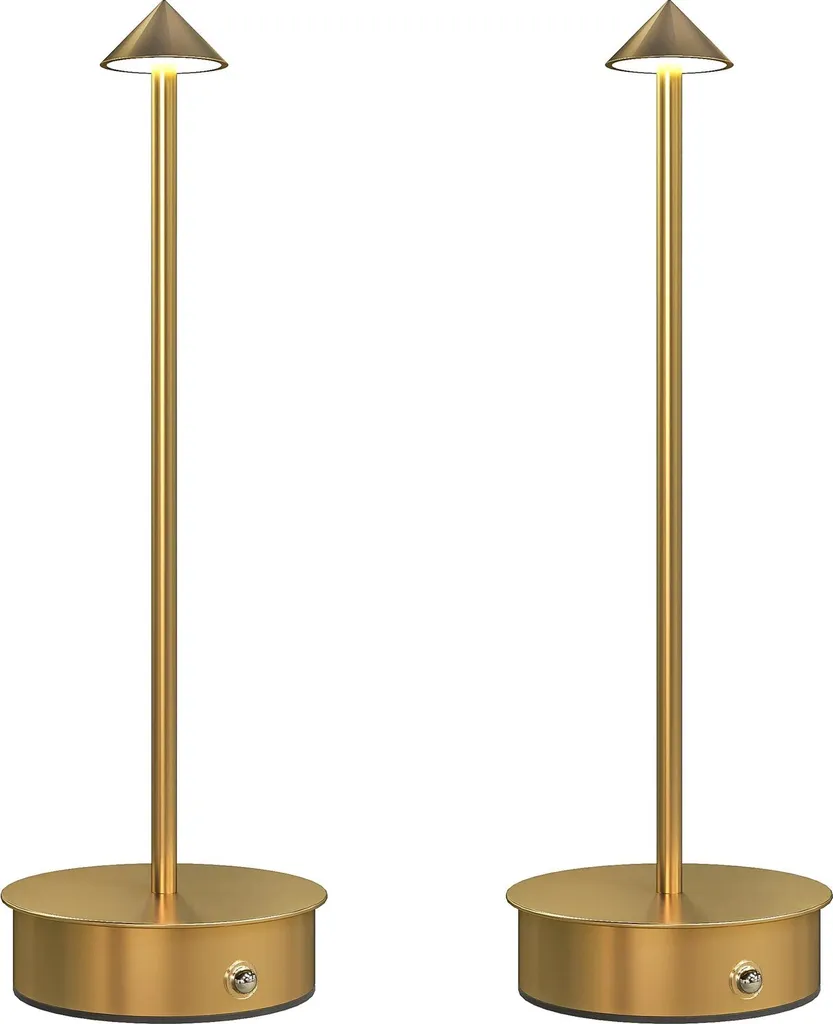 Lampes de Table Tactiles pour Chambre et Salon - Lot de 2 LED Dorées