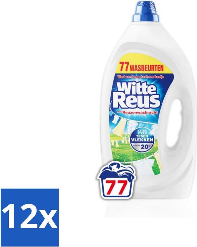White Giant – Flüssigwaschmittel – Weiße Wäsche – 77 Wäschen - Vorteilspack - 12 Stücke