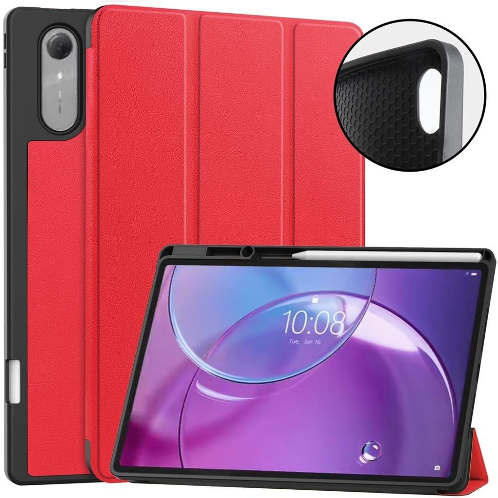 Lenovo Idea Tab Pro Gen 2 Hülle - Coverup Tri-Fold Ständer Klapphülle mit Schlaf/Wach-Funktion und Stylushalter - Rot