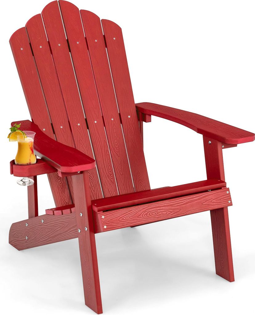 COSTWAY Chaise Adirondack avec porte-boisson, chaise de Image du produit 