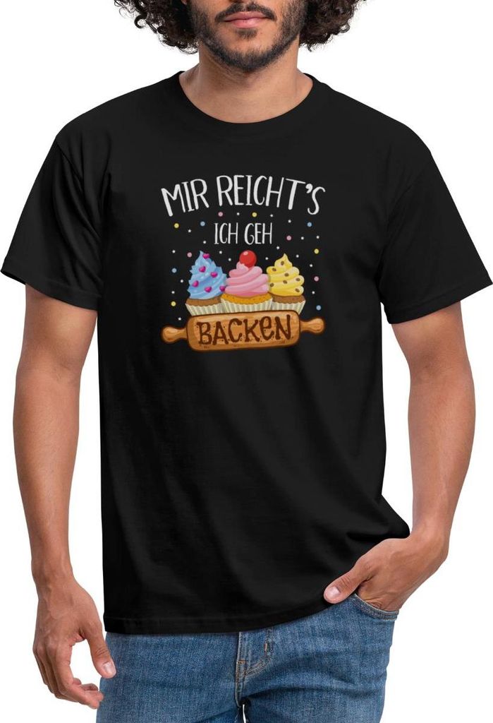 Spreadshirt Bäcker Mir Reichts Ich Geh Backen Lustig Männer T-Shirt, XXL, Schwarz